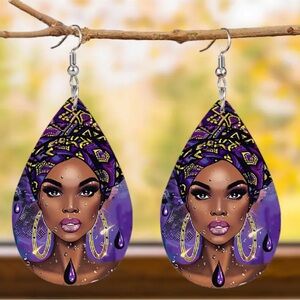 Elegant Purple Teardrop Earrings